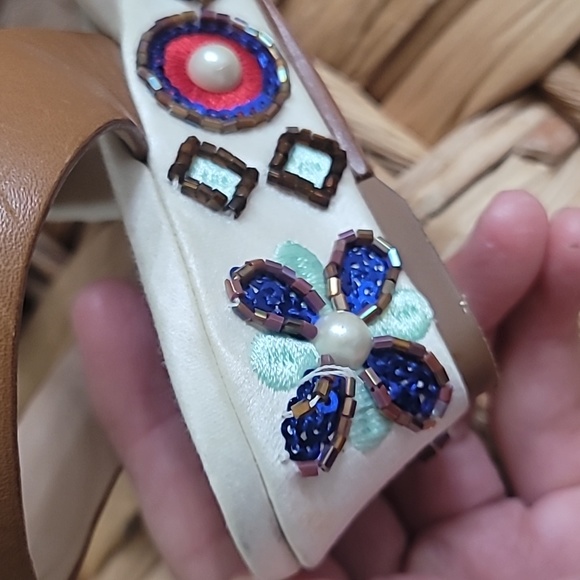 🥀 TORY BURCH ESTELLA EMBELLISHED SHORT HEELS SANDALS. - Picture 11 of 16